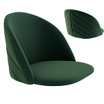 Барный стул со спинкой и металлической подставкой на 4-х деревянных ножках Зеленый Велюр Vendramin Chair варинант исполнения - 2 | Loft Concept в Санкт-петербурге