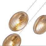 Люстра каскадная с 6-ю стеклянными круглыми плафонами янтарного цвета Savio Glass Disc Light варинант исполнения - 3 | Loft Concept в Санкт-петербурге