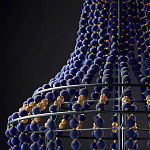 Люстра каплевидной формы декорированная синими и золотыми бусинами Blue Beads варинант исполнения - 3 | Loft Concept в Санкт-петербурге