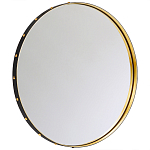 Зеркало овальное в металлической раме с кожаной отделкой Loft in Reflection варинант исполнения - 2 | Loft Concept в Санкт-петербурге