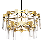 Двухъярусная люстра с прямоугольными хрустальными плафонами Glass Rectangles Gold Chandelier 76 варинант исполнения - 1 | Loft Concept в Санкт-петербурге