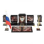 Настольный письменный набор из креноида и змеевика на бронзовых ножках Marble Accessory варинант исполнения - 1 | Loft Concept в Санкт-петербурге