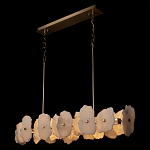 Люстра подвесная линейная с текстурированными мраморными элементами Marble square варинант исполнения - 4 | Loft Concept в Санкт-петербурге