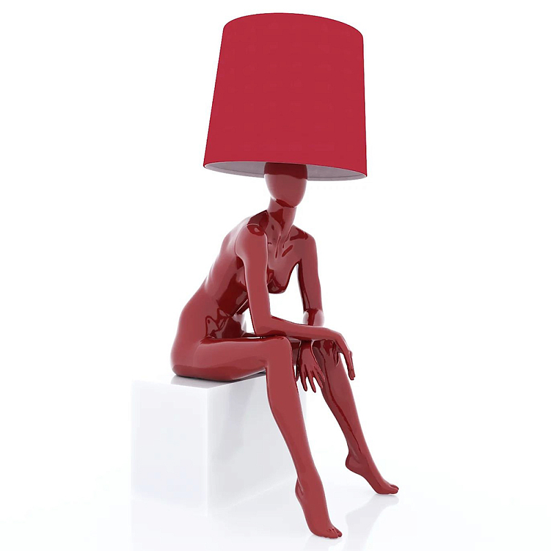 Лампа MANNEQUIN LAMP с абажуром девушка на кресле Глянцевый черный Черный матовый Глянцевый белый Белый матовый Серый Золотой Красный Шампань в Санкт-петербурге | Loft Concept 