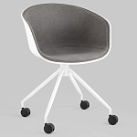 Офисное кресло из пластика с мягким сиденьем Eggshell Grey варинант исполнения - 2 | Loft Concept в Санкт-петербурге