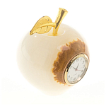 Часы настольные в виде яблока из натурального камня Оникс Stone Clock варинант исполнения - 6 | Loft Concept в Санкт-петербурге