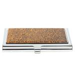 Визитница карманная металлическая с накладкой из натурального камня Яшма Stone Business Card Holders варинант исполнения - 1 | Loft Concept в Санкт-петербурге