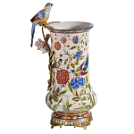 Ваза фарфоровая с птицей на бронзовой ветке и цветочной росписью Garden of Eden варинант исполнения - 5 | Loft Concept в Санкт-петербурге