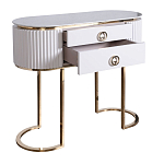 Консоль с белая овальная с мраморной столешницей Thoroughbass  варинант исполнения - 2 | Loft Concept в Санкт-петербурге