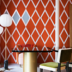 Обои ручная роспись Chez Nina by India Mahdavi Lantana colourway on Arancio dyed silk варинант исполнения - 4 | Loft Concept в Санкт-петербурге