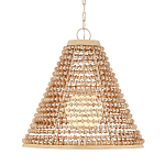 Подвесной светильник в форме колокола из деревянных бусин Wooden Beads варинант исполнения - 1 | Loft Concept в Санкт-петербурге