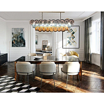 Люстра овальная с каскадом из разноцветных круглых подвесов Key Lustar варинант исполнения - 2 | Loft Concept в Санкт-петербурге