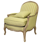 Кресло Ava Classical Armchair green striped flax варинант исполнения - 3 | Loft Concept в Санкт-петербурге