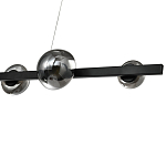 Люстра светодиодная линейная с 6-ю круглыми серыми плафонами Iona Chandelier Black  варинант исполнения - 2 | Loft Concept в Санкт-петербурге