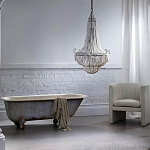 Люстра каплевидной формы украшенная белыми бусинами Wooden Beads White Chandelier варинант исполнения - 1 | Loft Concept в Санкт-петербурге