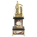 Часы настольные бронзовые из натурального камня Яшма Stone Clock варинант исполнения - 1 | Loft Concept в Санкт-петербурге