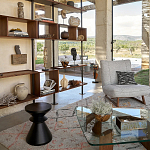 Черный приставной столик из массива AMORPHOUS варинант исполнения - 4 | Loft Concept в Санкт-петербурге