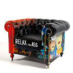 Кресло "Умный Умник" Rick and Morty graffiti chair натуральная кожа  варинант исполнения - 1 | Loft Concept в Санкт-петербурге