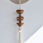 Аксессуар на стену диск с деревянными бусинами Wall Decor Thread Disc  варинант исполнения - 2 | Loft Concept в Санкт-петербурге