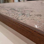 Стол обеденный с коричневой квадратной столешницей из керамики на четырех деревянных ножках Brown Ceramics варинант исполнения - 2 | Loft Concept в Санкт-петербурге