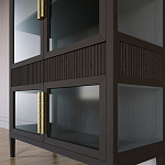 Витрина Primo со стеклянными фасадами и 2 ящиками Темный орех варинант исполнения - 2 | Loft Concept в Санкт-петербурге