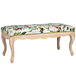 Банкетка из натурального бука золотистая с изображением птиц и цветов Blooming Birds варинант исполнения - 1 | Loft Concept в Санкт-петербурге