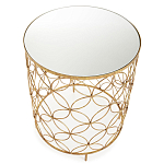 Приставной стол золотой с зеркальной столешницей Golden Symphony варинант исполнения - 1 | Loft Concept в Санкт-петербурге