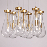 Люстра с 7-ю прозрачными плафонами из стекла в форме капли Lucid Rain  варинант исполнения - 4 | Loft Concept в Санкт-петербурге