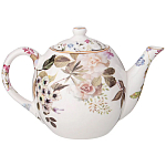 Чайный сервиз из фарфора белый с рисунком цветов на 6 персон 14 предметов Garden Whisper Porcelain Set  варинант исполнения - 2 | Loft Concept в Санкт-петербурге