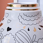 Ваза с декоративными лицами и графическими элементами в виде сердец и символов Faces of Imagination варинант исполнения - 8 | Loft Concept в Санкт-петербурге