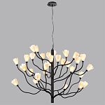 Люстра подвесная черного цвета с ветвями и белыми фарфоровыми цветами Floralis варинант исполнения - 12 | Loft Concept в Санкт-петербурге