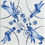 Плитка с узором 2 кота 2 пистолета варинант исполнения - 1 | Loft Concept в Санкт-петербурге