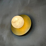 Бра круглое с плафоном из натурального камня на латунном основании Cryptocrystalline Stone варинант исполнения - 5 | Loft Concept в Санкт-петербурге