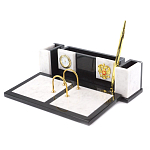 Настольный письменный набор из белого мрамора и змеевика Marble Accessory варинант исполнения - 2 | Loft Concept в Санкт-петербурге