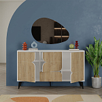 Комод с 3-мя дверцами и выдвижным ящиком цвета светлый дуб SPARK CONSOLE WHITE варинант исполнения - 2 | Loft Concept в Санкт-петербурге