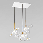 Люстра подвесная 3 лампы с прозрачными стеклянными шарами и золотыми деталями Giopato & Coombes варинант исполнения - 3 | Loft Concept в Санкт-петербурге