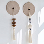 Аксессуар на стену диск из нитей Wall Decor White Thread Disc  варинант исполнения - 1 | Loft Concept в Санкт-петербурге