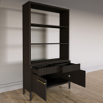 Стеллаж Primo с ящиками Темный орех варинант исполнения - 7 | Loft Concept в Санкт-петербурге