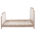 Кровать двуспальная светло-бежевая с основанием из массива дуба с мягким изголовьем Flax Beds варинант исполнения - 2 | Loft Concept в Санкт-петербурге