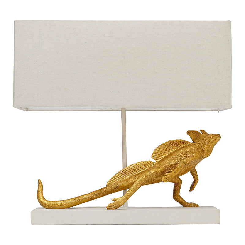 Настольная лампа Золотая Игуана Бежевый Золотой в Санкт-петербурге | Loft Concept 