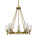  Люстра с 5-ю цилиндрическими плафонами из стекла с пузырьками Hinkley варинант исполнения - 7 | Loft Concept в Санкт-петербурге