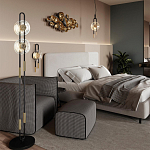 Бра черного цвета с круглым прозрачным стеклянным плафоном Virelia  варинант исполнения - 5 | Loft Concept в Санкт-петербурге