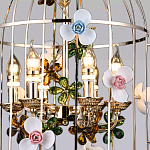 Люстра в виде клетки с цветами Flower Cell варинант исполнения - 2 | Loft Concept в Санкт-петербурге