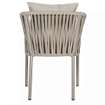 Стул серо-бежевый с декоративным плетением на спинке и подлокотниках Chair Weave варинант исполнения - 4 | Loft Concept в Санкт-петербурге