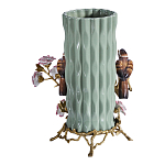 Ваза с птицами и цветами из фарфора с бронзовыми элементами Garden of Eden варинант исполнения - 2 | Loft Concept в Санкт-петербурге