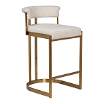 Стул барный букле бежевый с каркасом цвета матовое золото Tactility варинант исполнения - 2 | Loft Concept в Санкт-петербурге
