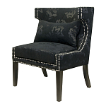 Полукресло с мягкой обивкой из жаккарда на 4-х ножках из массива березы Baroque Armchair black варинант исполнения - 3 | Loft Concept в Санкт-петербурге
