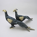 Статуэтка бронзовая пара Павлины синие Bronze Birds варинант исполнения - 2 | Loft Concept в Санкт-петербурге