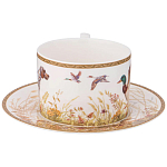 Чайная пара из фарфора с изображением собаки и уток 300 мл Hunting Porcelain Collection варинант исполнения - 2 | Loft Concept в Санкт-петербурге
