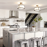 Потолочный светильник со светлым текстильным абажуром Hinkley варинант исполнения - 6 | Loft Concept в Санкт-петербурге